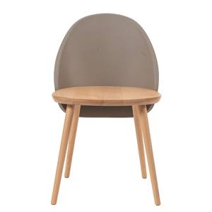 Chaises Doon (lot de 2) Matière plastique / Hêtre massif - Taupe / Hêtre