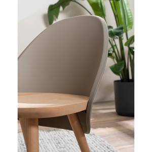 Chaises Doon (lot de 2) Matière plastique / Hêtre massif - Taupe / Hêtre