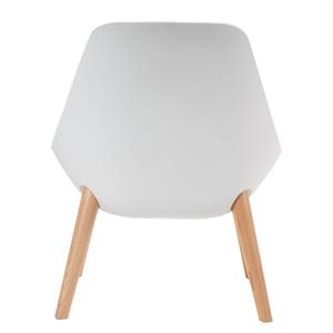 Sessel Evie I Kunststoff & Webstoff / Buche massiv - Weiß & Grau / Buche
