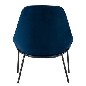 Fauteuil Evie II fluweel/metaal - donkerblauw/zwart