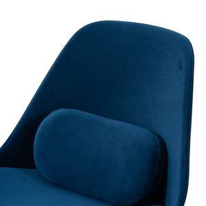 Fauteuil Evie II fluweel/metaal - donkerblauw/zwart