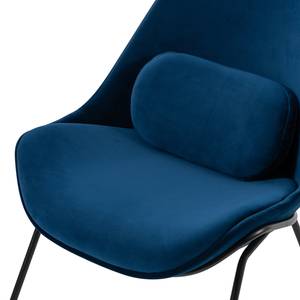 Fauteuil Evie II Velours / Métal - Bleu foncé / Noir