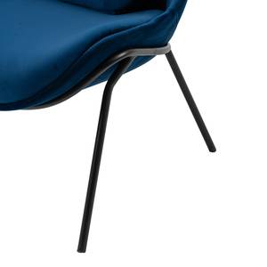 Fauteuil Evie II fluweel/metaal - donkerblauw/zwart