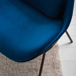 Fauteuil Evie II Velours / Métal - Bleu foncé / Noir