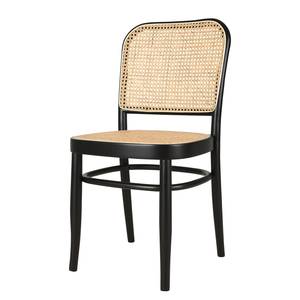 Esszimmerstuhl Daru (2er-Set) Rattan / Buche massiv - Rattan / Schwarz