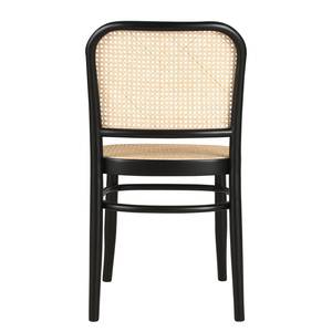 Esszimmerstuhl Daru (2er-Set) Rattan / Buche massiv - Rattan / Schwarz