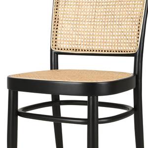 Esszimmerstuhl Daru (2er-Set) Rattan / Buche massiv - Rattan / Schwarz