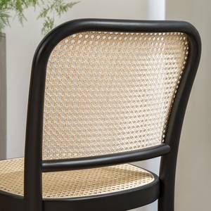 Esszimmerstuhl Daru (2er-Set) Rattan / Buche massiv - Rattan / Schwarz