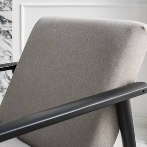 Fauteuil Etah Tissu / Hêtre massif - Gris / Noir