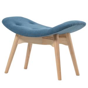 Hocker Gimli Webstoff / Esche massiv - Jeansblau