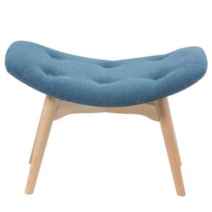 Hocker Gimli Webstoff / Esche massiv - Jeansblau