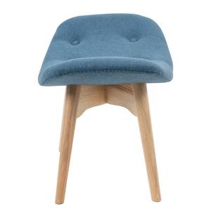 Hocker Gimli Webstoff / Esche massiv - Jeansblau