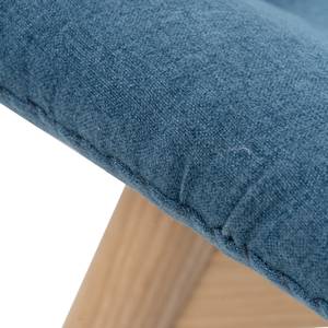 Hocker Gimli geweven stof/massief essenhout - Jeansblauw