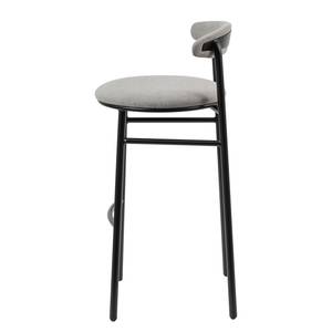 Chaises de bar Embi (lot de 2) Tissu / Métal - Gris / Noir