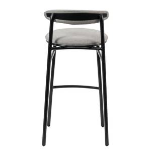 Chaises de bar Embi (lot de 2) Tissu / Métal - Gris / Noir