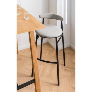 Chaises de bar Embi (lot de 2) Tissu / Métal - Gris / Noir