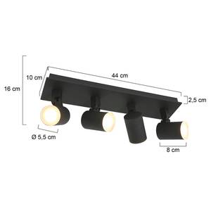 LED-plafondlamp Points Noirs aluminium - Aantal lichtbronnen: 4