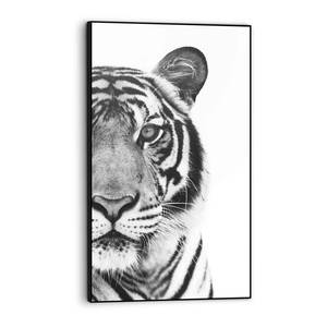 Gerahmtes Bild Tiger Raubtier Holzwerkstoff - Schwarz - 70 x 118 x 3,7 cm