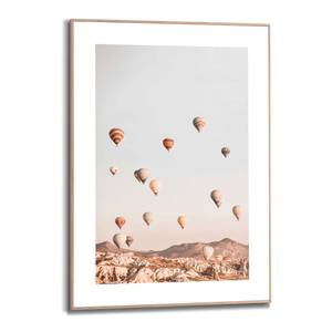 Afbeelding Luchtballon verwerkt hout - beige - 50 x 70 x 1,6 cm