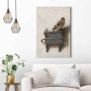 Afbeelding Het Puttertje Carel Fabritius verwerkt hout - bruin - 60 x 90 x 2 cm