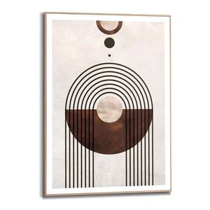 Ingelijste afbeelding Abstract Rond I verwerkt hout - bruin - 50 x 70 x 1,6 cm