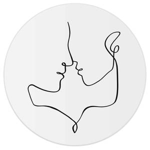 Tableau déco Couple amoureux Bois manufacturé - Noir - 50 cm x 50 cm x 2 cm