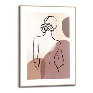 Tableau déco Dessin de femme Bois manufacturé - Marron - 50 cm x 70 cm x 1,6 cm