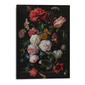 Wandbild Stillleben mit Blumenvase Metall - Mehrfarbig - 50 x 70 x 2 cm