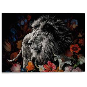 Afbeelding Leeuw Bloemen de Heem glas - meerdere kleuren - 70 x 50 x 2 cm
