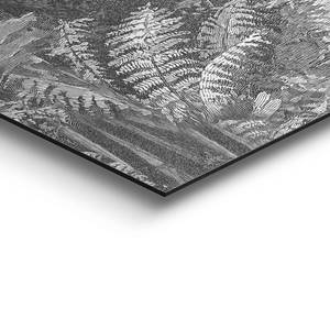 Afbeelding Palmen Gravur Regenwoud verwerkt hout - zwart - 60 x 90 x 2 cm