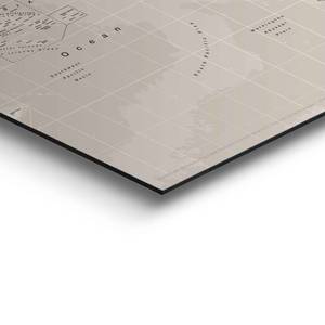 Wandbild Weltkarte Askola Holzwerkstoff - Braun - 90 x 60 x 2 cm