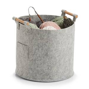 Cesto portaoggetti Bellariva 100% poliestere / Legno in polipropilene - Grigio - 35 x 32,5 cm