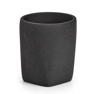 Tandenborstelbeker Dark Stone kunststeen - zwart - 7,7 x 8,8 cm