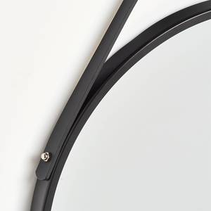 Wandspiegel Candelaria ijzer/ polyurethaan / spiegelglas - zwart - 40 x 2,1 cm