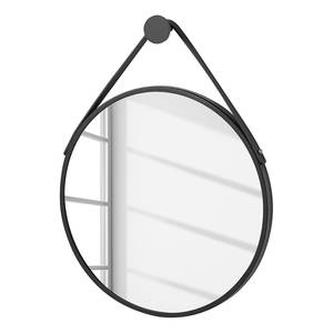 Specchio da parete Candelaria Ferro / PU / Specchio - Nero - 40 x 2,1 cm
