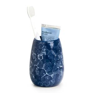 Portaspazzolini Blue Marble Ceramica - Blu - 8,5 x 11,5 cm