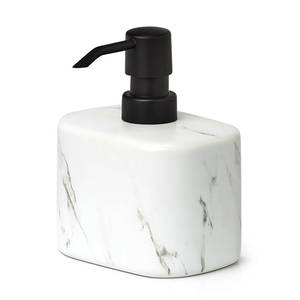 Distributeur de savon Marmor Céramique / Matière plastique - Blanc - 11 x 8,1 x 13,2 cm