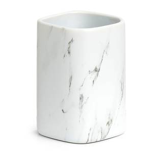 Portaspazzolini Marmor Ceramica - Bianco - 7,5 x 7,5 x 10,9 cm