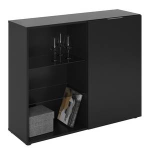 Commode 1 Porte 3 Étagères L99cm - Dark Noir