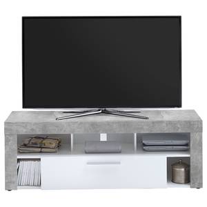 TV-Lowboard Stripe Beton Dekor / Weiß