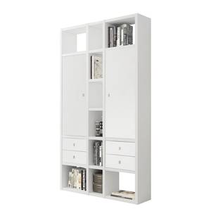 Bibliothèque Emporior X Blanc crème - Blanc brillant - Largeur : 120 cm