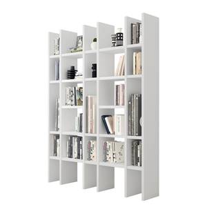 Boekenkast Emporior XII crèmewit - Hoogglans wit - Breedte: 170 cm