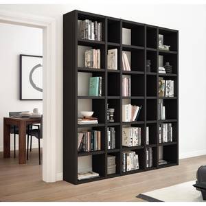 Boekenkast Emporior IX Eikenhouten zwartbruin look - Breedte: 190 cm