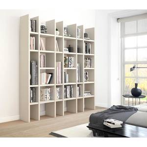 Bibliothèque Emporior XII Blanc crème - Mat beige clair - Largeur : 216 cm