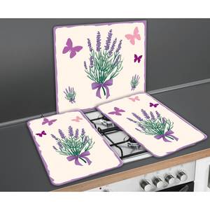 Abdeckplatte Lavendel-Bouquet (2er-Set) Glas - Mehrfarbig