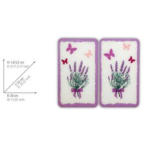 Abdeckplatte Lavendel-Bouquet (2er-Set) Glas - Mehrfarbig