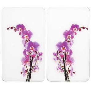Couvre-plaques Orchidées (2 él.) Verre - Multicolore
