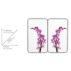 Abdeckplatte Orchideenblüte (2er-Set) Glas - Mehrfarbig