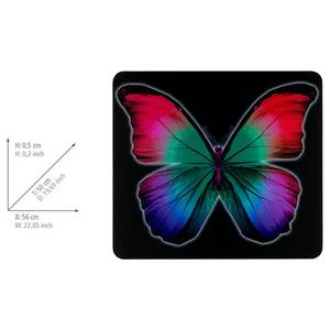 Multi-plaat Butterfly by Night glas - meerdere kleuren