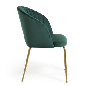 Chaises Lumi (lot de 2) Velours / Métal - Vert foncé / Doré